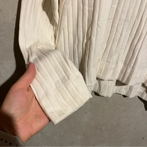 Madewell Cream Ribbed Long Sleeve Turtleneck Sweater Size Small S - Picture 5 of 9